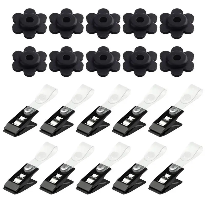 

1 Set Of Garden Flag Stoppers Anti-Wind Clips Garden Flag Fixing Supplies Christmas Party Flag Pole Plug Bracket Garden Clip
