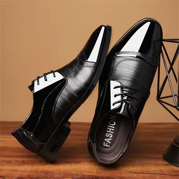 Men's Dress Shoes Business Oxfords Patent Leather Dress Shoes Classic Loafers Formal Derby Shoes For Men 6