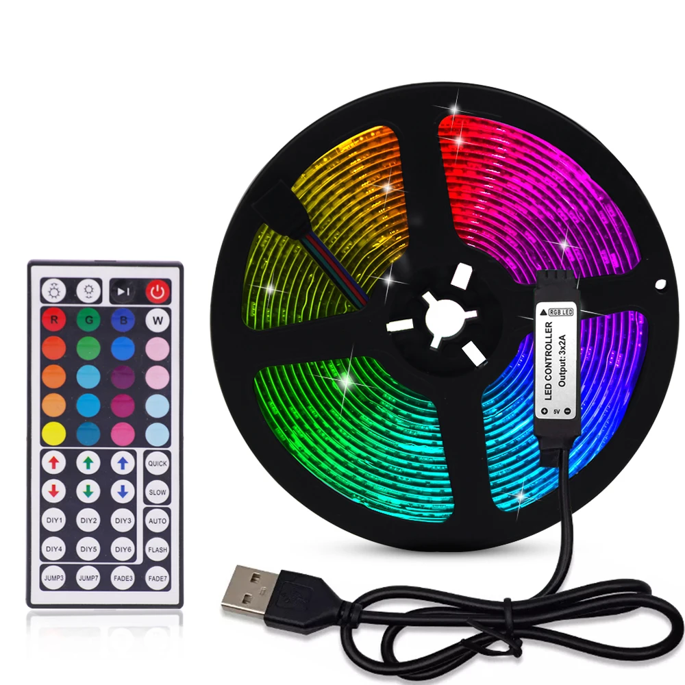 LED Strip Lights RGB USB 0.5M~5M remote waterproof IP65 TV Backlight 5V 12V bar 