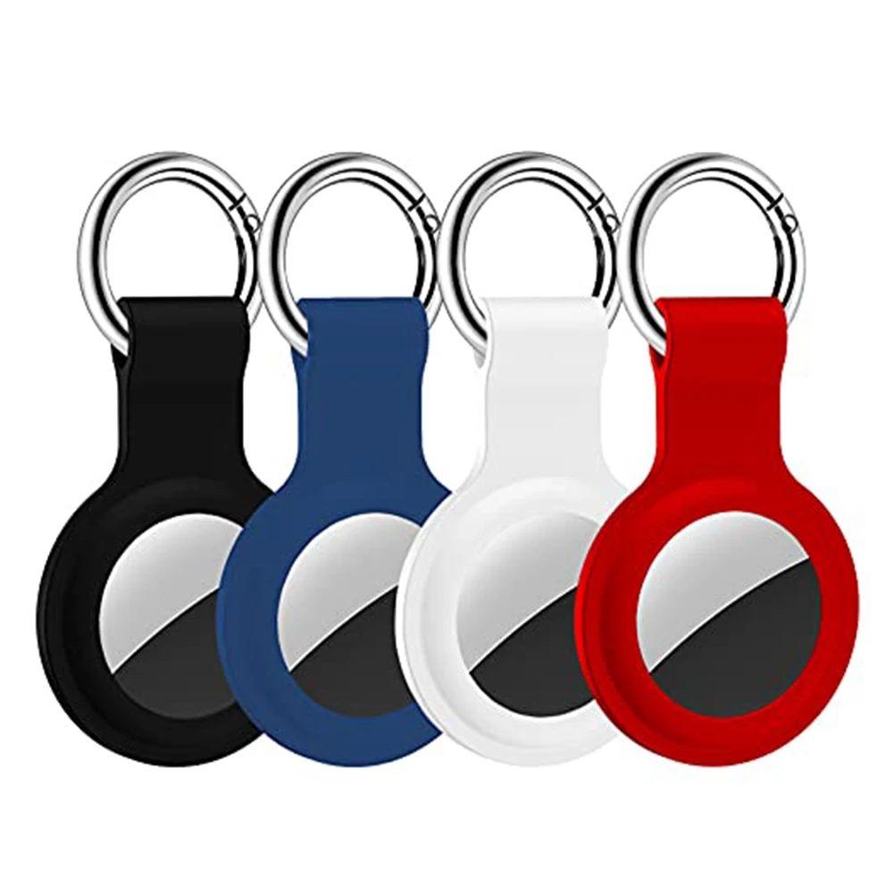 4 Pcs Protective Holder For AirTag Case Multi-Color Silicone Protective Sleeve For Airtags Exposed Design