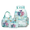 3Pcs/set Disney Lilo Stitch Colorful Backpack With Lunch Bag for Girl Boy Student Teenager Rucksack Women Casual School Bags Set 5