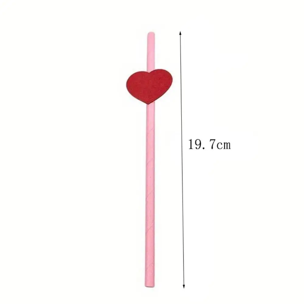 20Pcs Degradable Heart Paper Straws Eco-friendly Pink/yellow Disposable Drinking Straw 6mm Daisy Flower Paper Straws Drink
