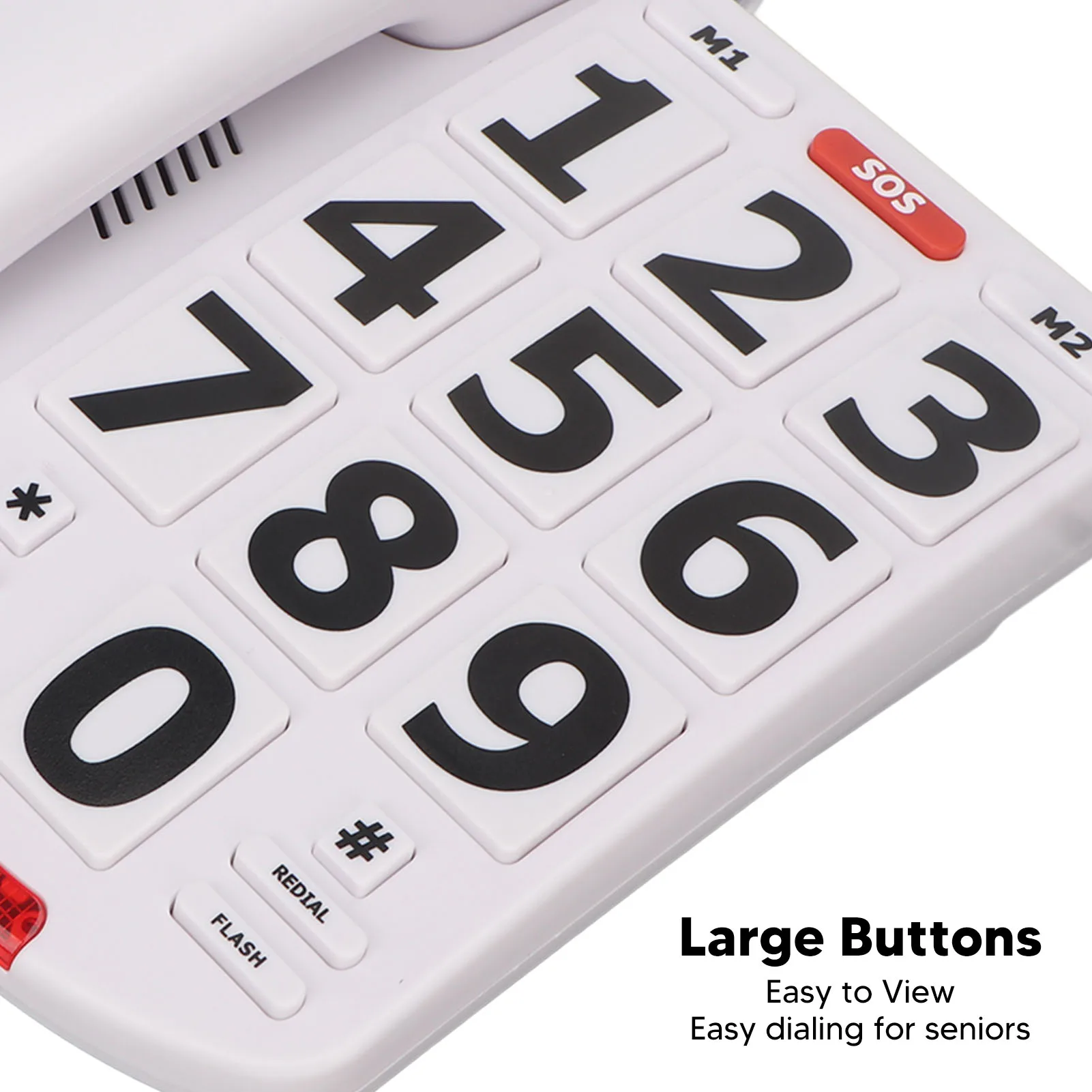 Big Button Phone Simple  Adjustable Volume Home Landline Phones for Seniors White Large Button Landline Phone