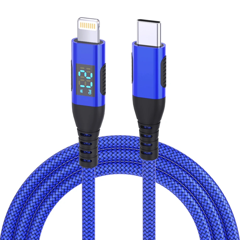 10-Foot USB C to Lightning Cable with LED Display, MFi Certified