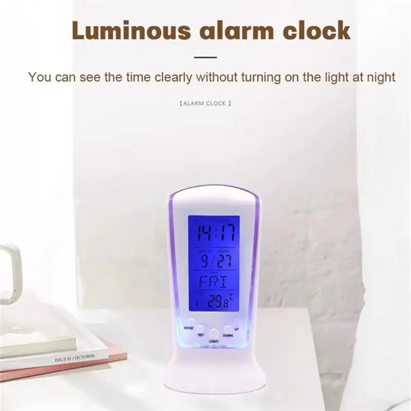 510 Mini Small Alarm Clock Led Luminous Music Alarm Mute Lazy