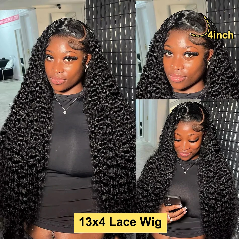 13x6 Deep Wave HD Lace Frontal Human Hair Wig 200 Density 5x5 Lace Closure Glueless Wig 30 40 Inch 13x4 Curly Lace Front Wig