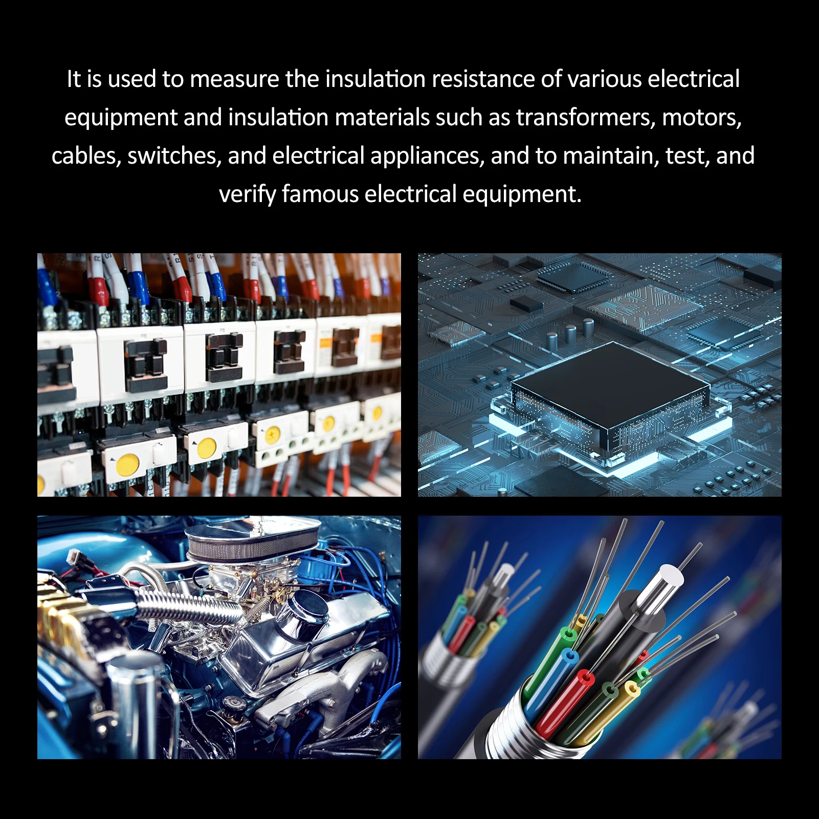 절연 저항 계량기 디지털 저항계 절연 테스터 메가미터, 0-2000MΩ, 100V, 250V, 500V, 1000V