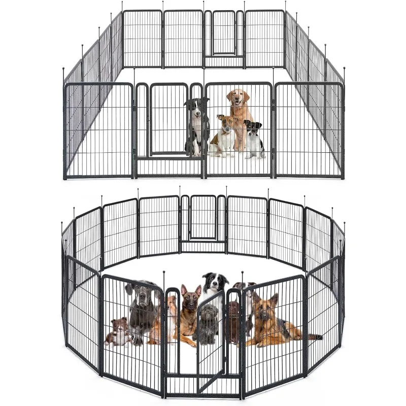 

Dog Playpen, 40" Height 16 Panels Outdoor Pet Play Pen, Big Dog Exercise Play Pen for Large/Medium/Small Dogs, Foldable