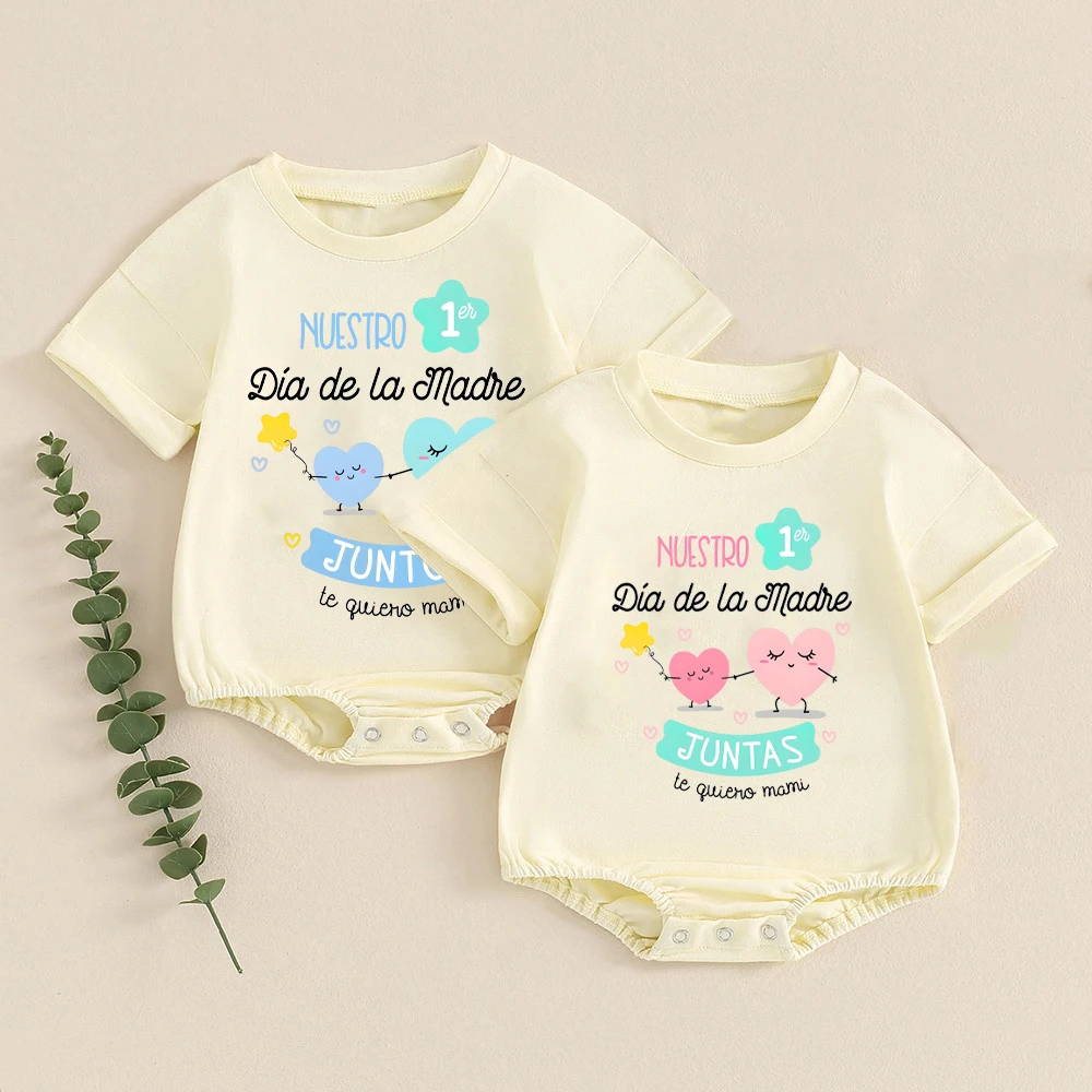 

Детский Повседневный комбинезон с принтом на день матери, с коротким рукавом