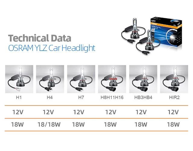 OSRAM New LED H7 LEDriving YLZ Car Headlight PX26d 6000K Bright White LED  Original Auto Lamps High Low Beam D5210CW, 2X - AliExpress