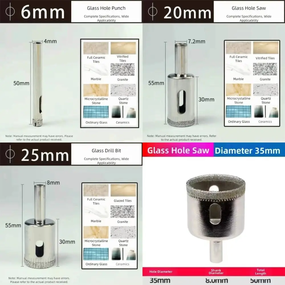 Diamond Coated Glass Drill Bits 6-35mm Electroplated Hole Saw