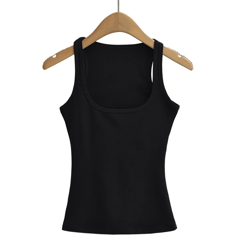 Summer U-neck Sculpted Square Neck Tank Top for Women New 2025 Fashionable Sleeveless Top 6