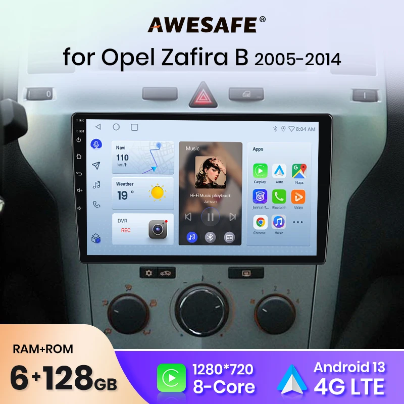 AWESAFE PX9 Plus Car Radio For Opel Zafira B Astra H wireless CarPlay Android Auto No 2 din 2din DVD