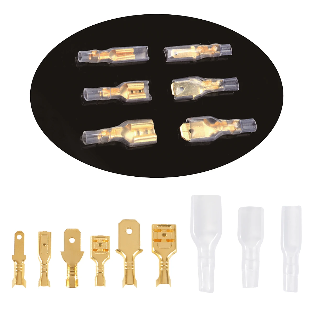 Wire Connectors 270Pcs Insulated Male Female 2.8 4.8 6.3mm Electrical Crimp Terminals Spade Assorted