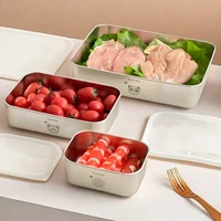 Boîte de conservation alimentaire hermétique pour réfrigérateur en acier inoxydable 304, réutilisable pour fruits, légumes et viandes 3
