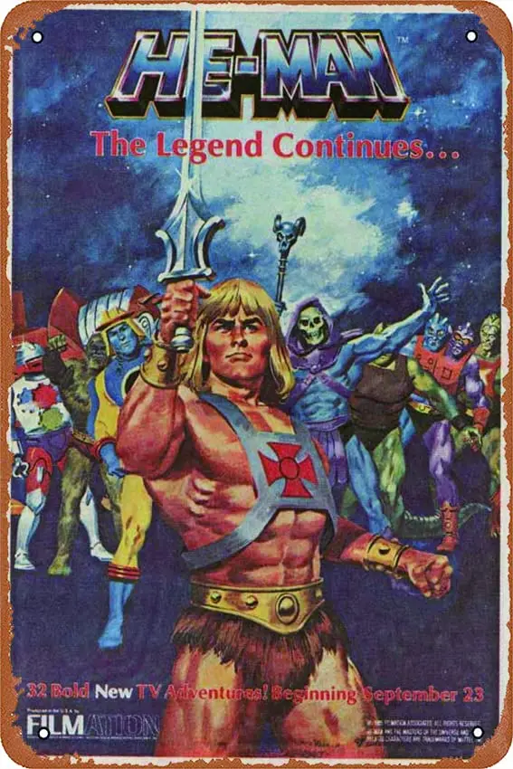 

Постер Фильма He-Man and the Masters of the Universe (1983), ретро металлический жестяной знак, винтажный жестяной знак для украшения стен баров, Re