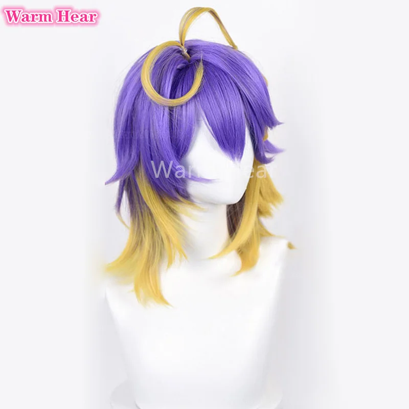 Vtuber Aster Arcadia peruka do Cosplay NIJISANJI EN ILUNA Aster Arcadia peruki 42cm krótkie żaroodporne syntetyczne peruki do włosów + czapka z peruką