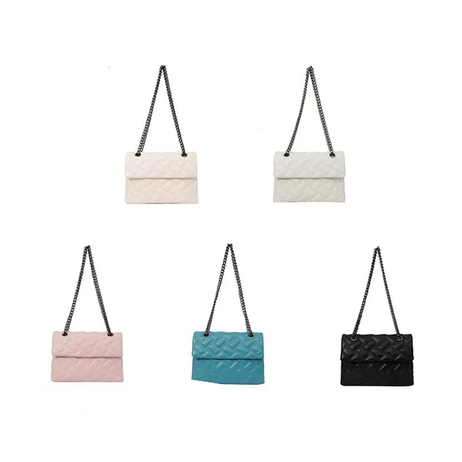 Women's K-G Lingge Chain Bag Sewing Fashion Bag Shoulder Handbag PU Leather Ladies Crossbody