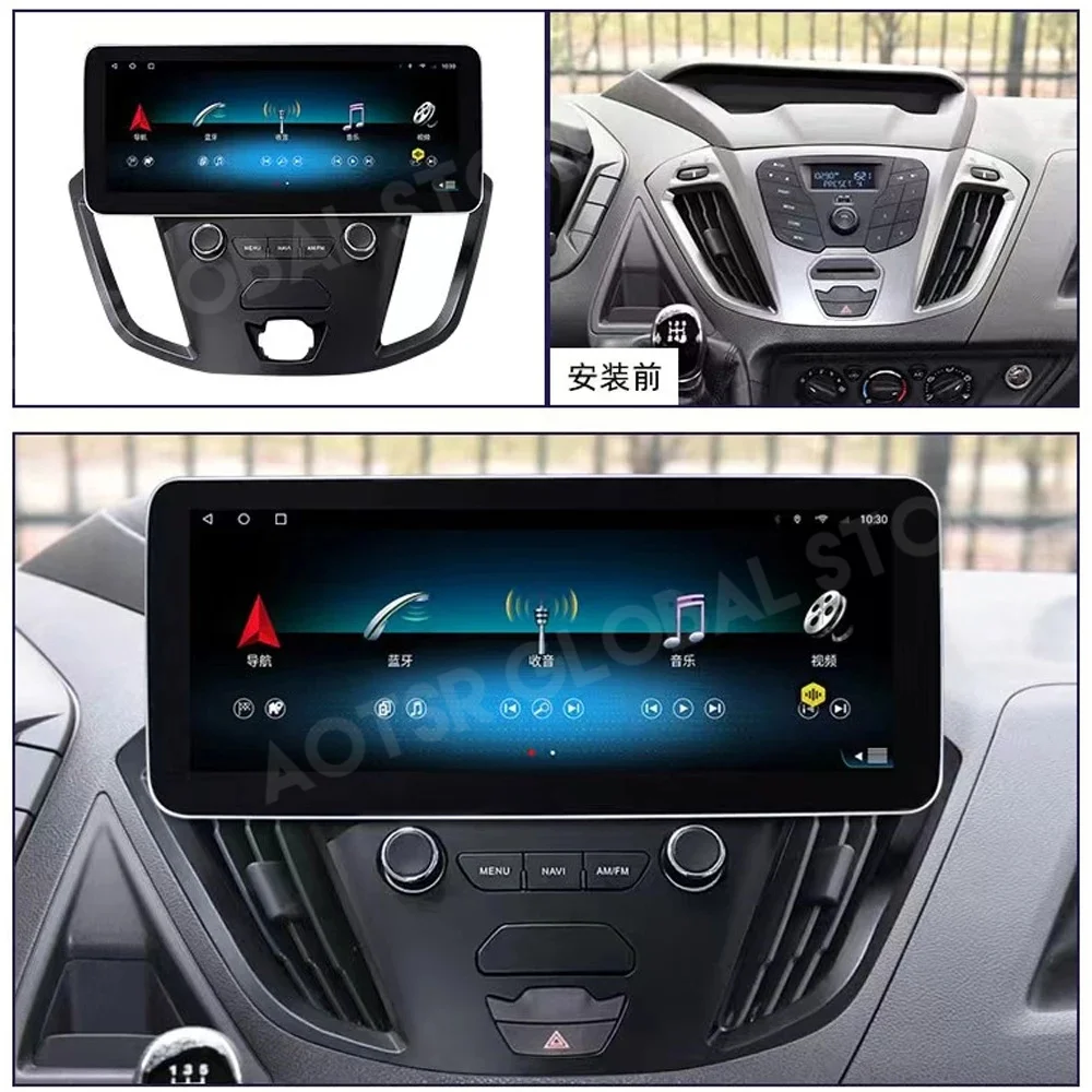 

12.3'' IPS HD Screen In Dash Car Music Video Stereo PC Tablet Headunit For Ford Tourneo Transit 2016-2020 Android 12 CarPlay
