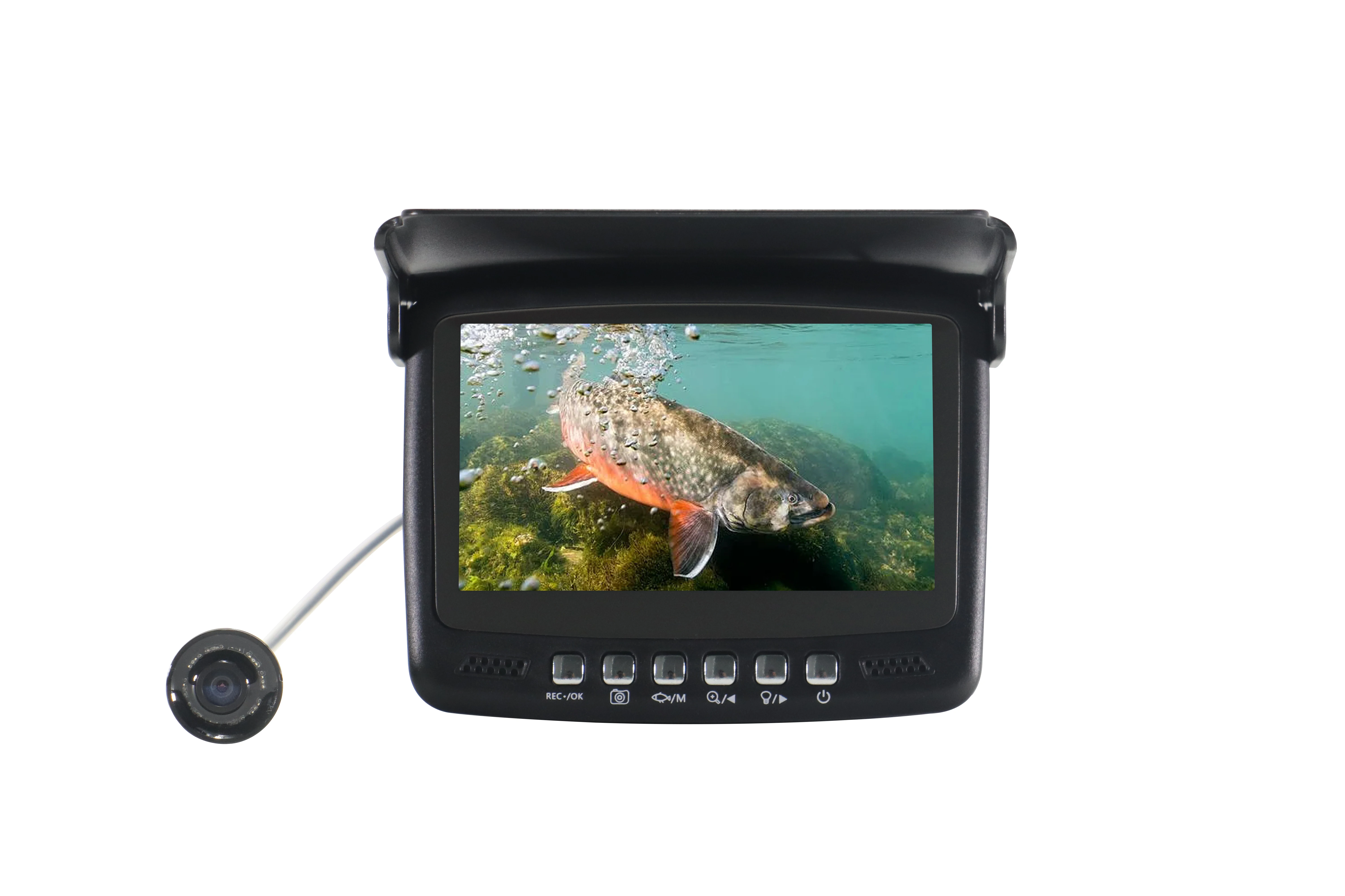 Caméra sous-marine 4.3 pouces pour pêche sur glace avec écran 15M et fonction endoscope AV poissons