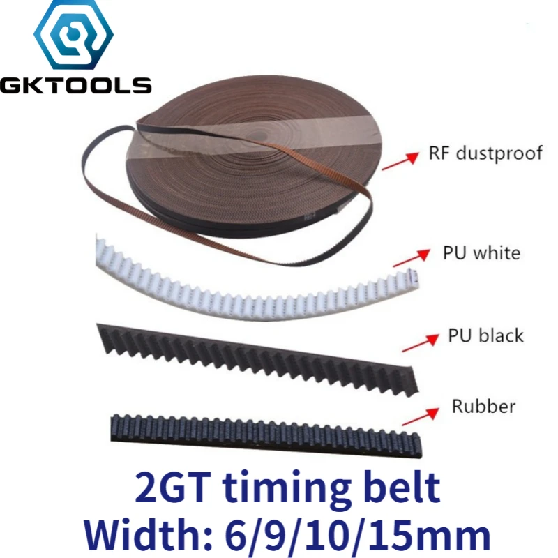 1000mm 3D Printer GT2 Open Synchronous Timing Belt Width 5/6/9/15mm Rubber Samll Backlash 2GT-5/2GT-6/2GT-9/2GT-15mm rubber belt transmission drive belt synchronous belt