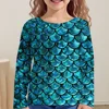 Children's Clothing Girl T-Shirts Short Sleeve Child T-Shirt Beautiful Fish Scales Print Casual Kids Summer Clothes Girl Tops﻿ 5