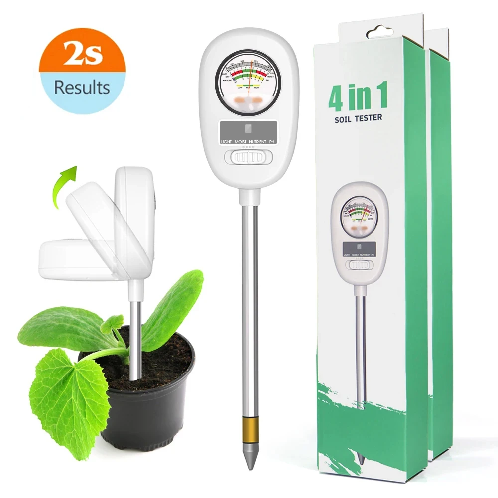 

1set 4-in-1 Soil Tester Moisture Light Nutrients Soil Moisture Meter PH Test Kit Great for Garden Lawn Farm Indoor Outdoor Use