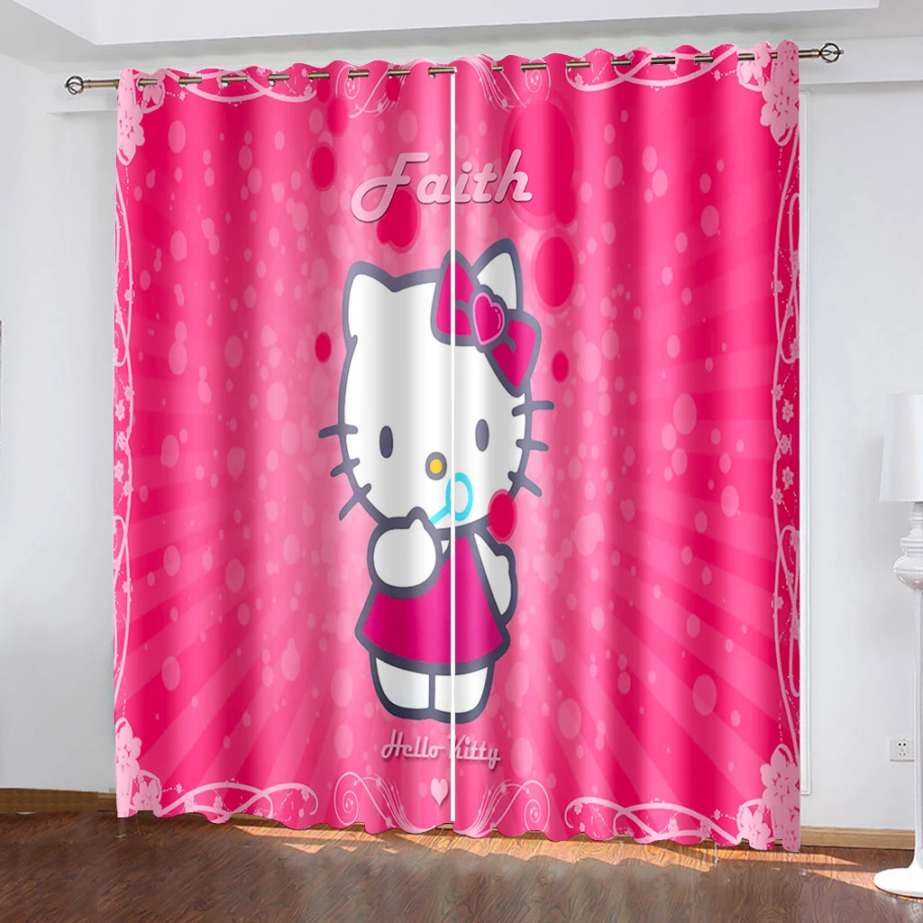 

Animated Cartoon Print Curtains for Bedroom, Office, Kitchen, Living Room and Study Room Rod Pocket Curtains for Home Decor