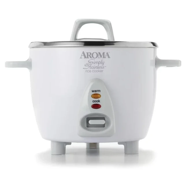 Aroma 6-Cup (Cooked) Rice & Grain Cooker, White