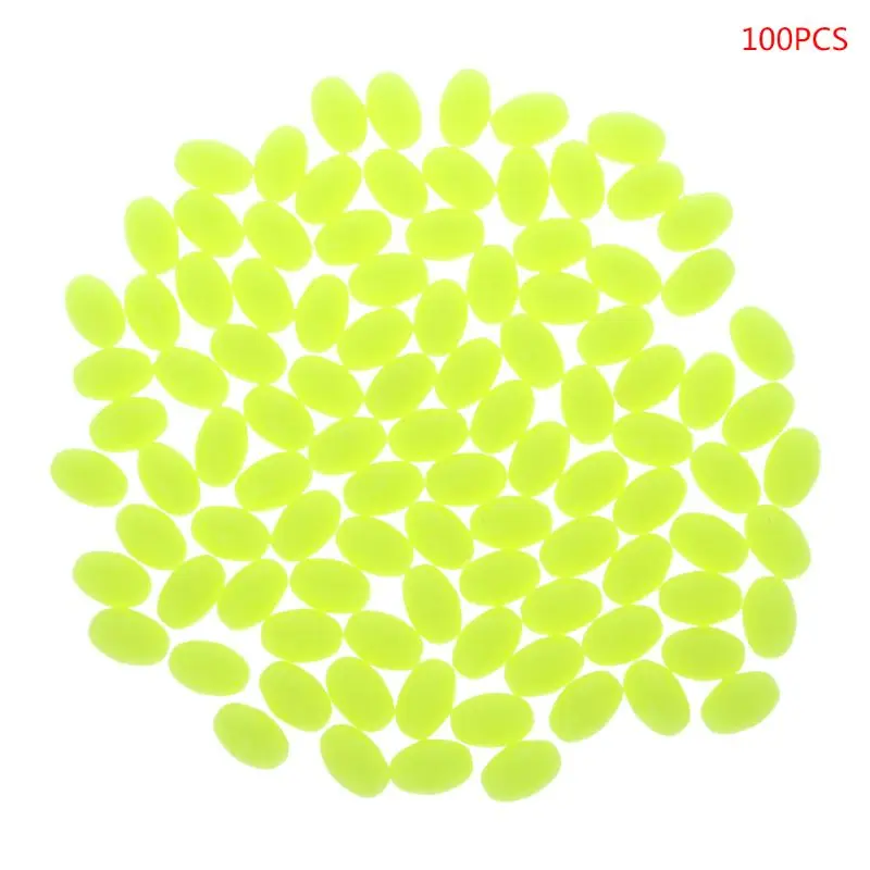 

100 шт. овальная светящая рыболовная приманки рыболовные бусины для моря жесткие плавающие снасти 57QC