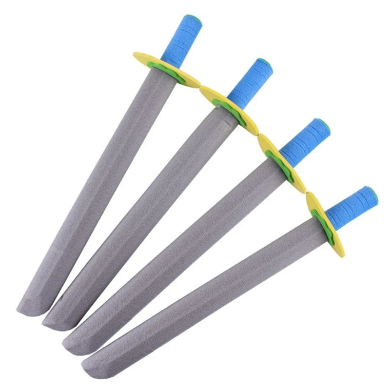 

127D 4 Pcs Fake Sword for Warrior Knight Weapons Foam Sword Shield Toy Set Cosplay Performance Proops for Kids Pretend