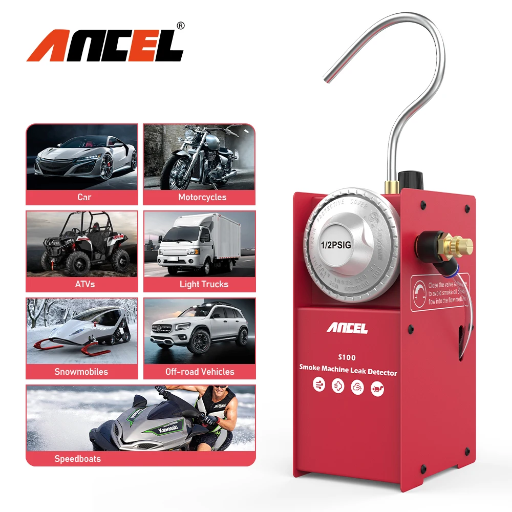 

Ancel S100 Car Smoke Machine EVAP Smoke Machine Tester Smoke Leak Detector Tester Smog Gas Leakage Locator Teste Diagnostic tool