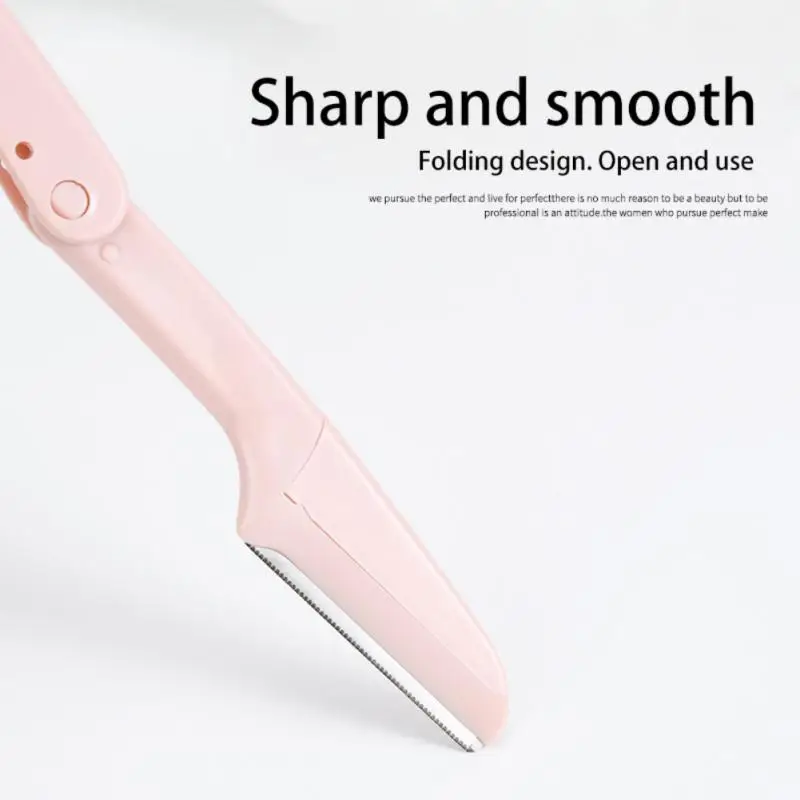 Safe Folding Ladies Face Shaver Eyebrow Trimmer Blade Anti-Scratch Razor Makeup Tools Eyebrow Trimmer Face Razor for Women images - 6