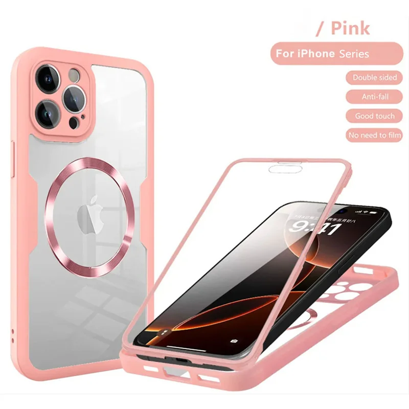 Enhanced 360° Full Coverage Protective Phone Case with MagSafe Compatibility