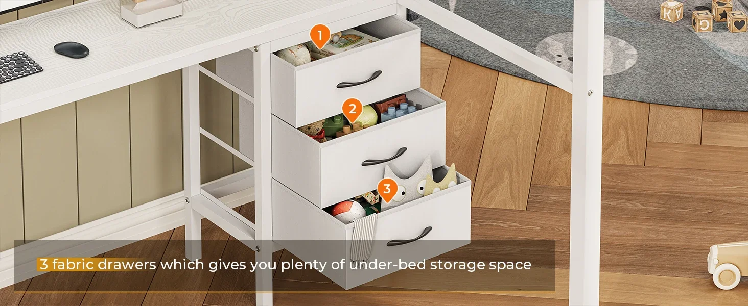 loft bed with drawers