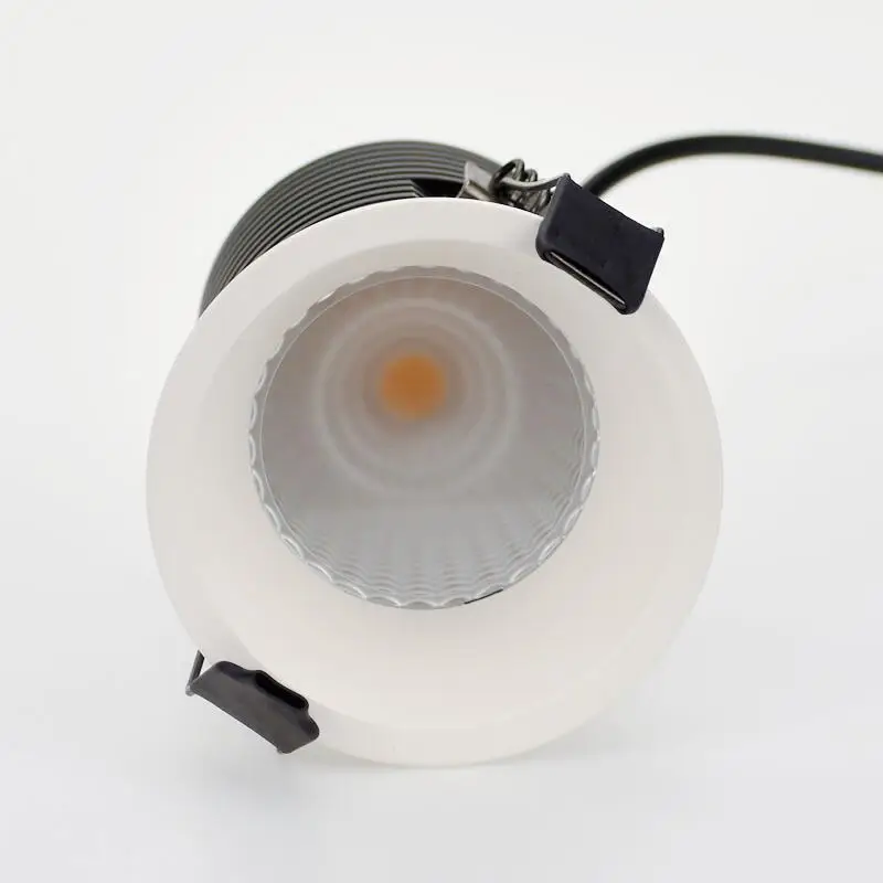 디밍이 가능한 임베디드 눈부심 방지 LED 다운라이트 5W/7W/9W/12W COB 천장 스포트라이트 AC85265V LED 배경 램프 실내 조명