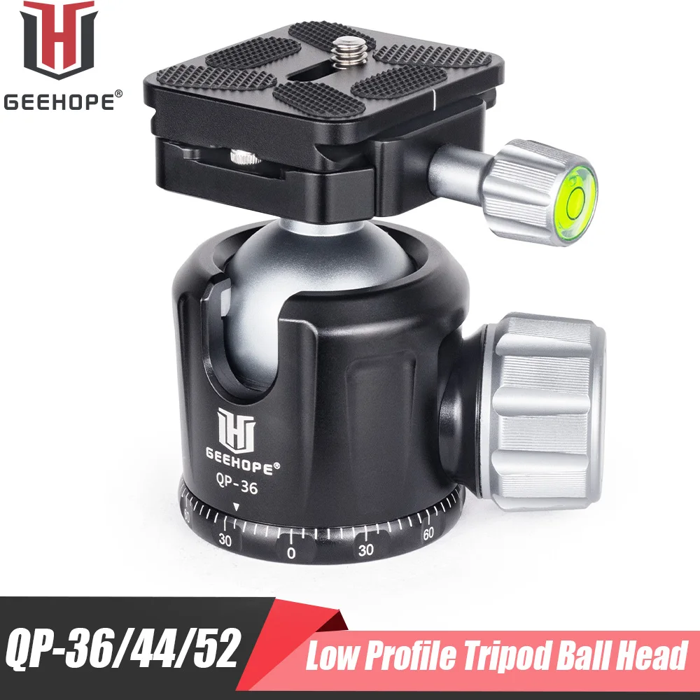 QP-36/44/52 Tripod Ballhead Low Gravity Center 360&deg; Panoramic Metal BallHead Quick Release Plate Digital DSLR Camera