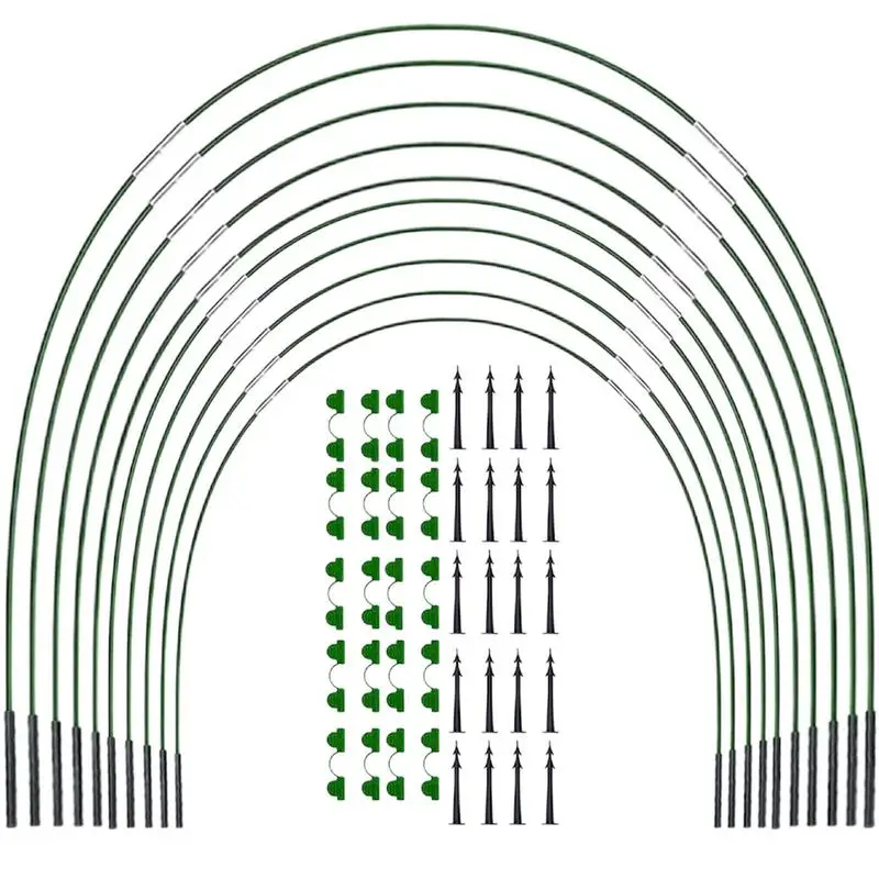 

Greenhouse Hoops Gardening Folding Fiber Rod Set For Seedling Arch Shed Garden Netting For Plants Rust Free Fiberglass Frame