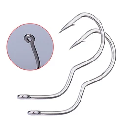 FISH KING 12Pcs High Carbon Steel Automatic Flip Fishing Hook Freshwater 6-13# Sharp Barbed Single Fishhook Carp Fishing