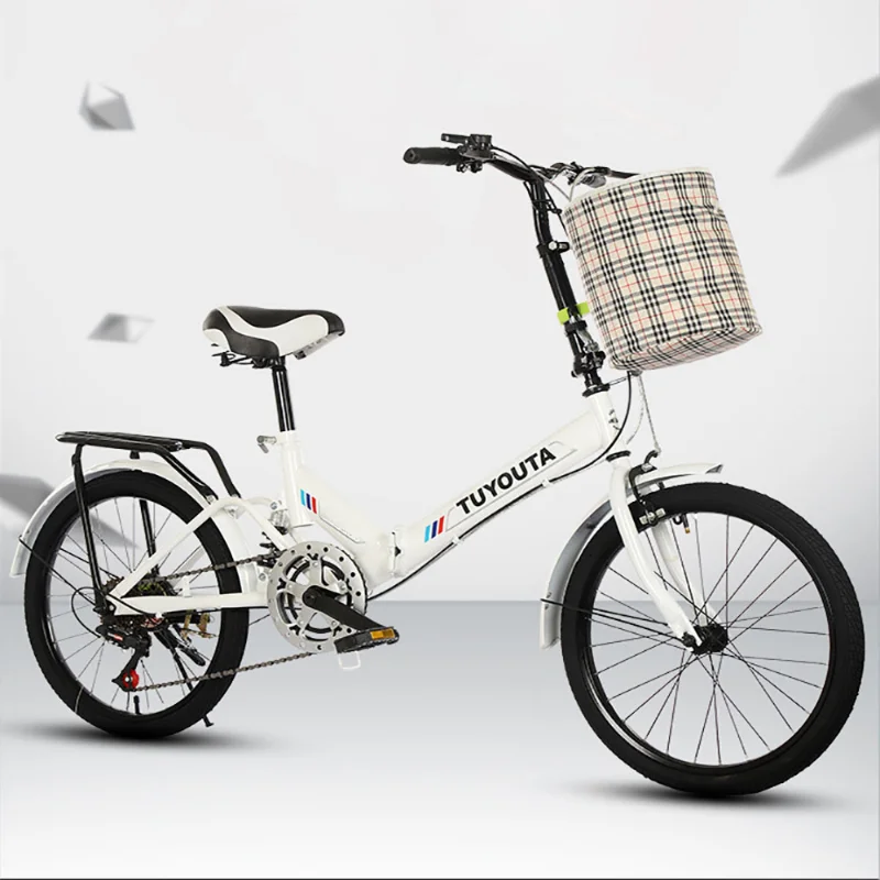 

20 Inch Folding Bicycles Hybrid Basket High Student Carbon Steel Safe Stable Bikes Fashion Quadro De Bicicleta Traffic Tool
