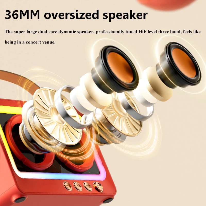 Portable Retro Bluetooth Speaker TWS Hifi Stereo Soundbar Subwoofer Wireless MP3 Music Player with Mic Support TF Card USB Play