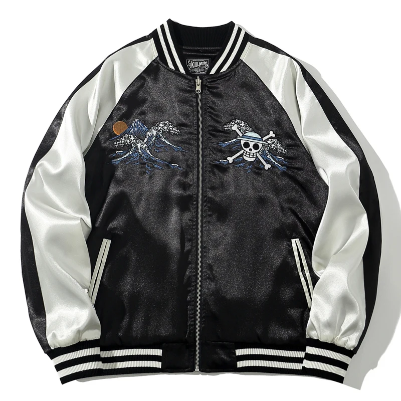 Fashion Heavy Industry Jacket With Anime Embroidery High Streetwear Harajuku Coat Embroidered Hip Hop Outerwear 2