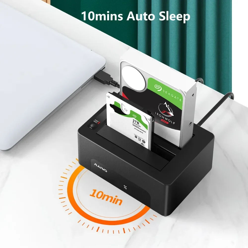 Maiwo-dual Bay Usb 3.0 para Sata Gabinete de Disco Rígido Externo Clone Docking Station Hdd Ssd Dock de Disco Rígido 2.5 3.5 - Imagem 5