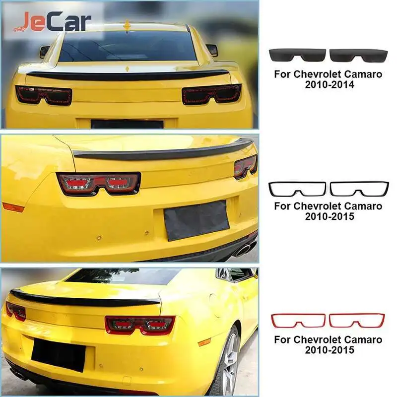 JeCar 블랙 자동차 후면 테일 램프 장식 스트립 미등 커버 트림 스티커 시보레 카마로 2010-2013 자동차 액세서리