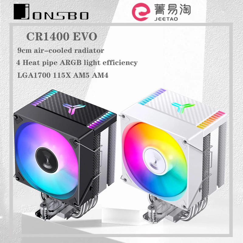 Jonsbo Cr-1400 Evo 4 Heat Pipe Argb Pwm Tdp 180W Cpu Air Cooler Per Lga1700 1200 115X Am4 Am5