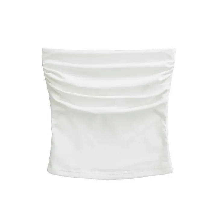 Sexy Crop Top Vest Waist Cinched Pure Desire Design Trendy Girl Bustier Top Summer Sexy Pleated Outerwear Slim Fit T-Shirt