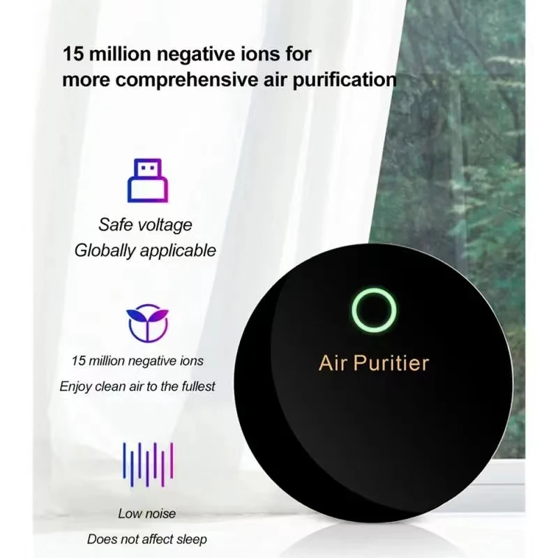 15 Million Negative Ion Air Purifier Filter Smoke Dust Odor Remover Air Freshener Usb Plug-In Purifier for Home Deodor
