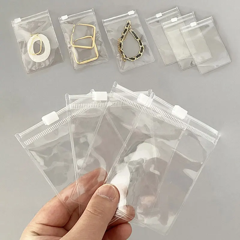 10pcs Zip Lock Plastic Bags Reclosable Transparent Bag Anti Oxidation Pouch for Jewelry Storage Bag Earring Bracelet Packing Bag