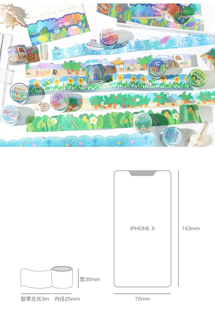 48 Rouleaux Washi Bande Décorative Masquage Ruban Adhésif Couleur Ruban Pour BRICOLAGE Artisanat