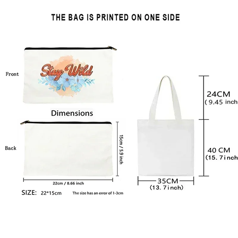 2PC Cute Kitten Cat Pattern Printed Women Shoulder Bag Kawaii Shopper Shopping Canvas Bag Shoulder Bag Fashion Girl Handbags 6